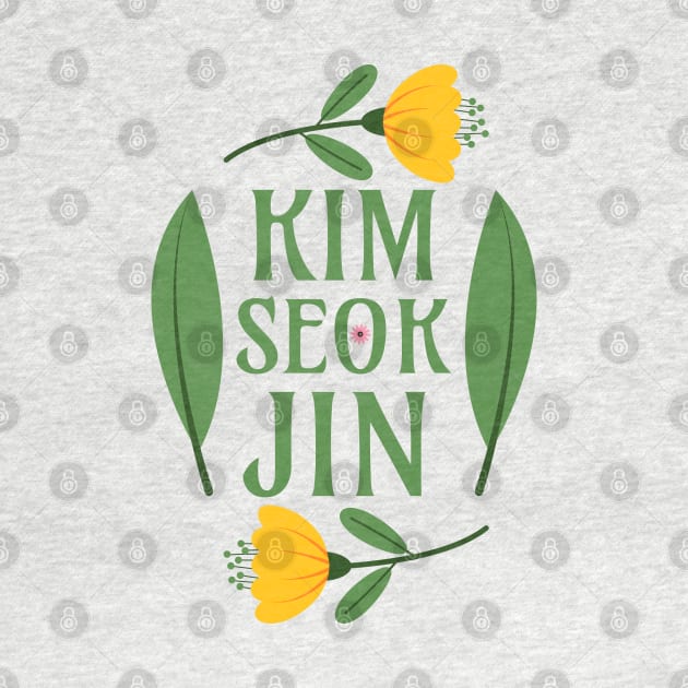 Kim Seokjin - Greenery Floral JIN BTS Army - Kim Seok-jin by Millusti